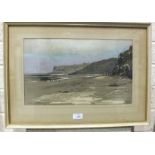 •Leslie F Belton (1912-1992) WHITE CLIFF BAY, ISLE OF WIGHT Signed and titled pastel on brown paper,