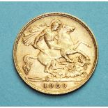 A 1909 half-sovereign.