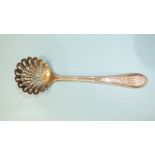 A Victorian sifter spoon with scallop bowl, makers Martin Hall & Co, Sheffield 1881, ___1.1oz.