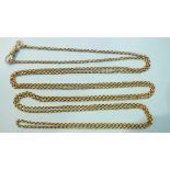 A 9ct gold belcher-link guard chain, 150cm long, 14.9g.