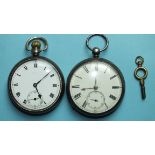 An open-face fusée silver-cased pocket watch by Robert Kay, London, numbered 7497, with white enamel