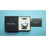 A Bulova Precisionist 1/1000 chronograph water resistant 300m wrist watch, with stainless steel case