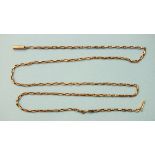 A 9ct rose gold neck chain, 53cm long, 3.7g.