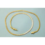 A 9ct yellow gold serpentine-link neck chain, 38.5cm, 11g.