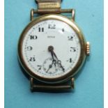 A lady's 18ct gold-cased wrist watch, the dial marked Ditis, (not working).