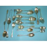 A collection of six Victorian and two Georgian dessert spoons, various dates, teaspoons and other