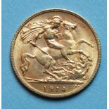 A 1914 half-sovereign.