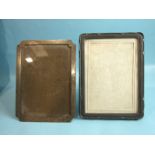 A rectangular photograph frame with clipped corners, 20 x 15cm, Birmingham 1925 and another, 21 x