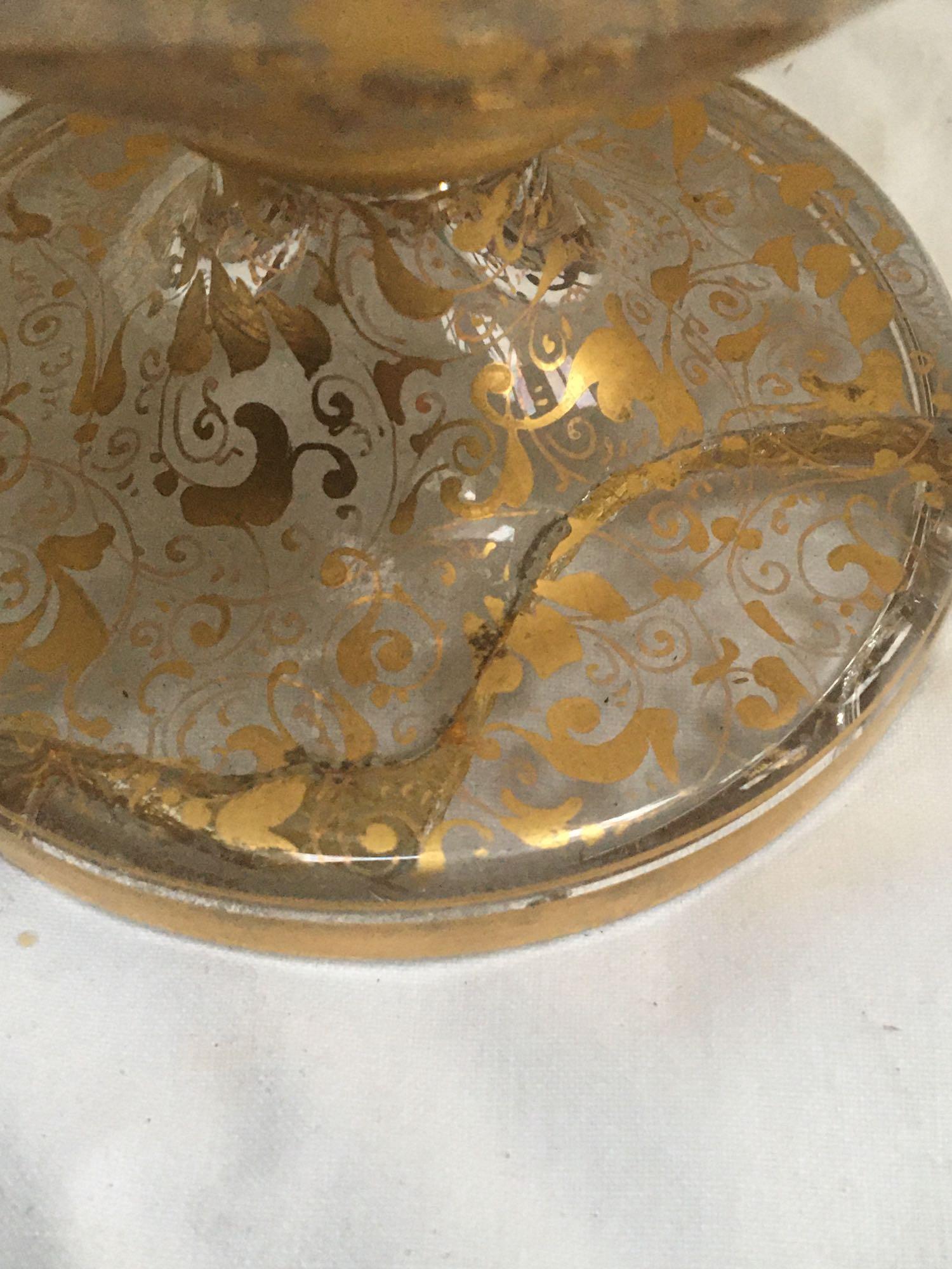 DECORATED GLASS VASE- REPAIRED (AF) - Image 4 of 4