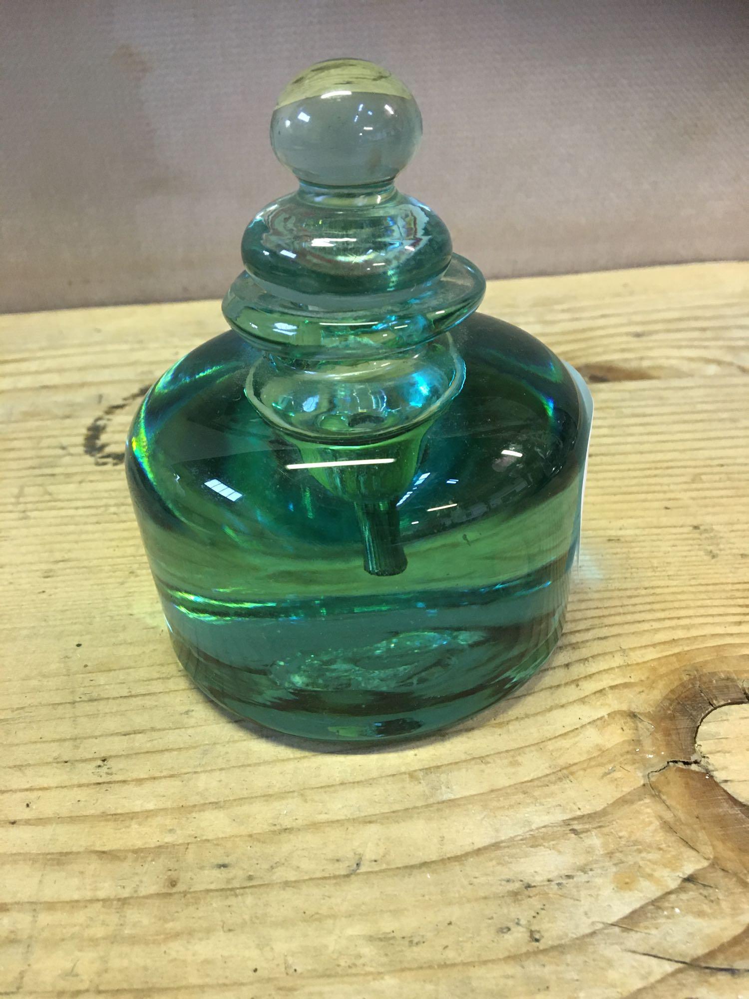 GLASS INKWELL PAPERWEIGHT (AF)