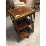 MAHOGANY INLAID REVOLVING BOOK CASE