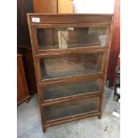 4 DOOR OAK STACKING BOOKCASE