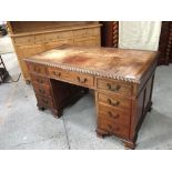 MAHOGANY TWIN PEDESTAL DESK (AF)