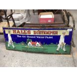 HALLS DISTEMPER ENAMEL SIGN (AF)