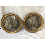 2 VICTORIAN ROUND PRINTS (AF)