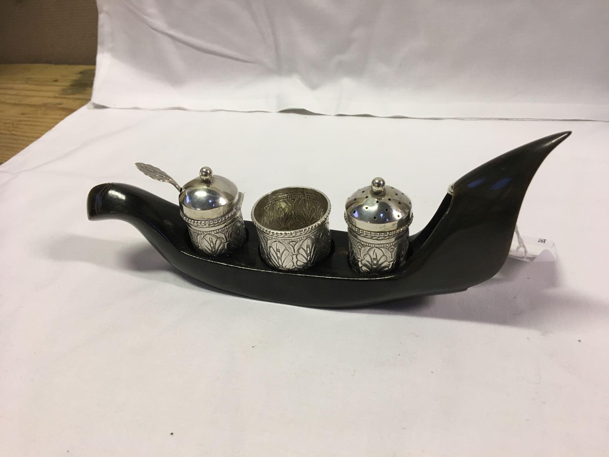 INDIAN SILVER CRUET SET