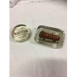 2 PAPERWEIGHTS-WILSON GLASGOW & NORTHERN ASSURANCE