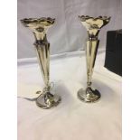 2 SILVER SPILL VASES