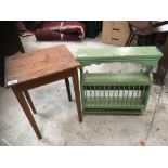 GREEN PLATE RACK & SMALL TABLE (AF)