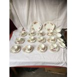 41 PCS ROYAL CROWN DERBY TEAWARE (1 SAUCER SHORT)