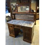 MAHOGANY MARBLE TOP WASHSTAND (AF)