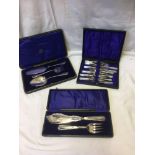 3 CASED SETS E P CUTLERY