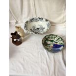 ORIENTAL BOWL 2 GURGLE JUGS & WASH BASIN (AF)