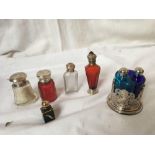 BOX SILVER & PLATED PERFUME BOTTLES