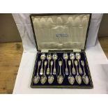 BOXED SILVER TEASPOONS & TONGS- NOT THE SAME (AF)
