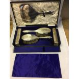 BOXED SILVER BRUSH & MIRROR SET (AF)