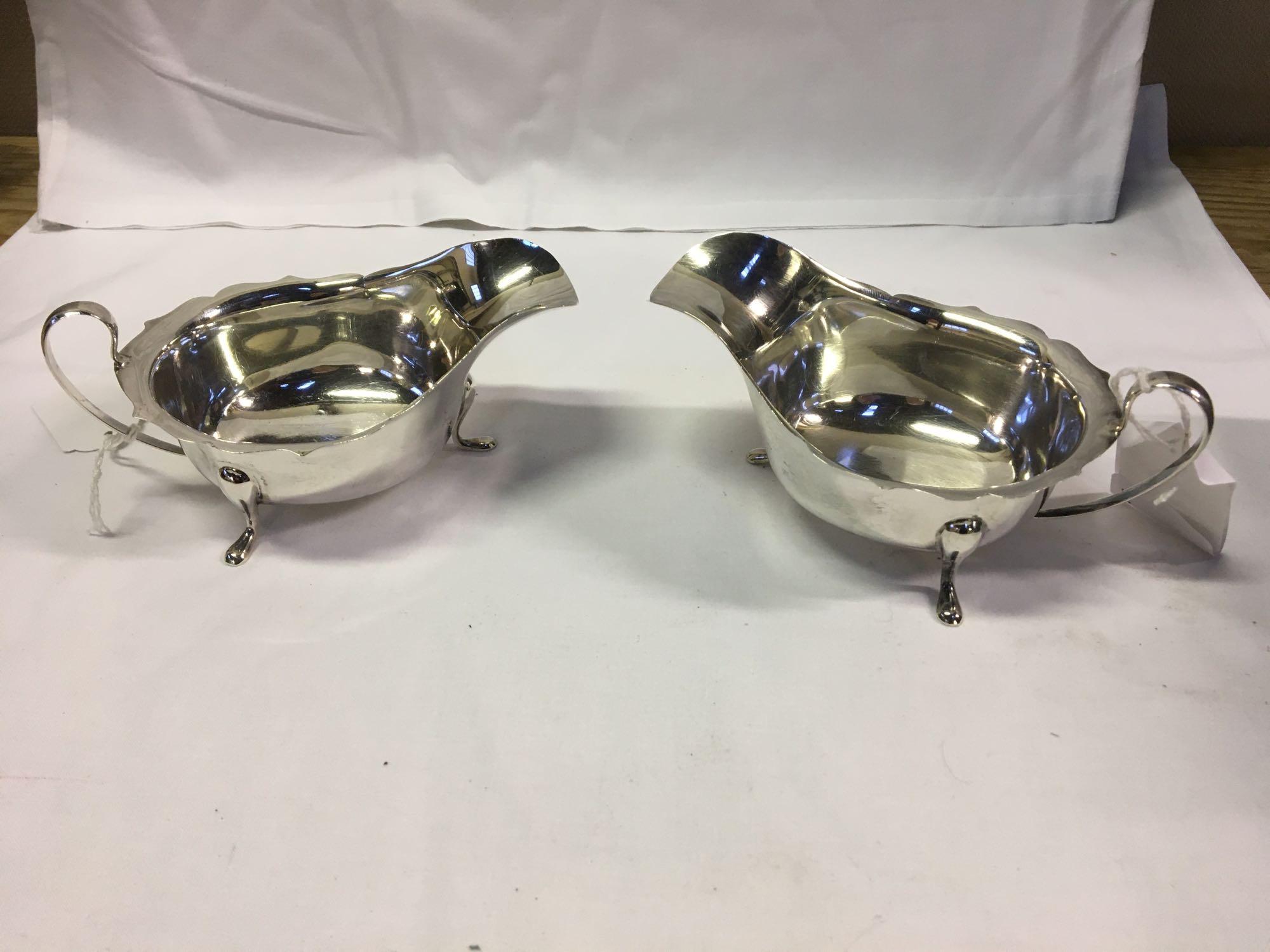 PAIR SILVER SAUCE BOATS