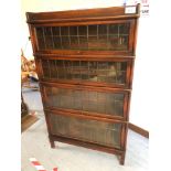 LEADED GLASS STACKING BOOKCASE GLOBE WERNICKE