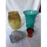 4 PCS COLOURED GLASS