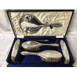 CASED SILVER DRESSING TABLE SET