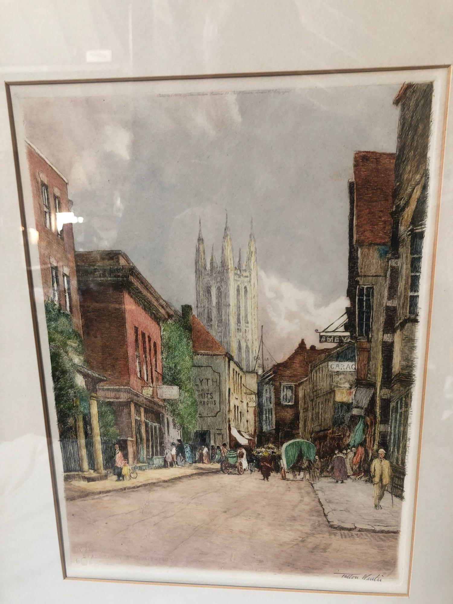 2 TATTON WINTER ETCHINGS CANTERBURY CATHEDRAL & STREET - Image 2 of 6