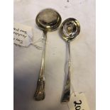 2 EDINBURGH SILVER TODDY LADLES J MC