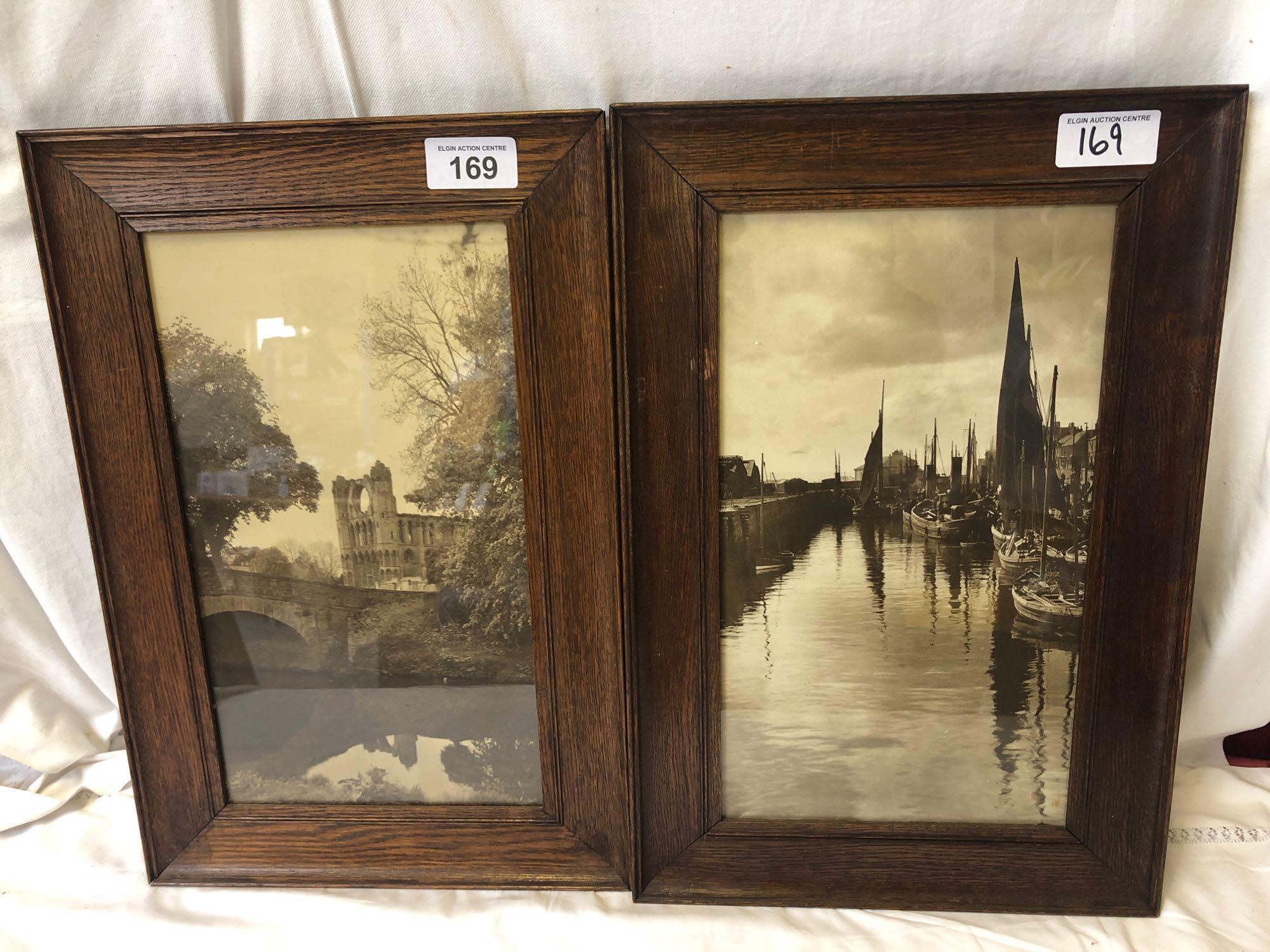 2 WOODEN FRAMED PHOTOS