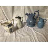 4 VICTORIAN STONEWARE JUGS