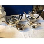 4 PCE VINERS ALPHA PLATED TEA SERVICE