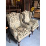 2 WING BACK EASY CHAIRS