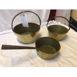 3 BRASS PANS