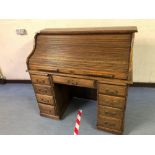 OAK ROLL TOP DESK