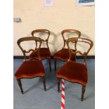 4 VICTORIAN ROSEWOOD DINING ROOM CHAIRS