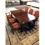 REPRO MAHOGANY TABLE & 6 CHAIRS