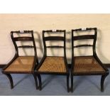 3 BARLEY TWIST CANE BOTTOMED CHAIRS (AF)