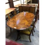 TWIN PEDESTAL TABLE & 4 CHAIRS