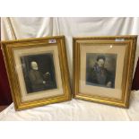 2 GILT FRAMED PORTRAITS