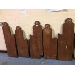 5 CHURCH PEW ENDS (AF)