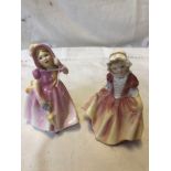 2 SMALL ROYAL DOULTON FIGURINES DINKY DO 2120 BABIE 2121
