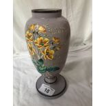 LARGE LIDDED OPALINE GLASS VASE (AF)